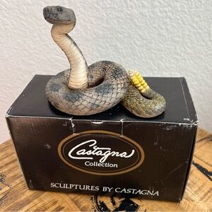 Castagna Collection Sculptures Rattlesnake Figurine Italy Vintage 1988 NIB